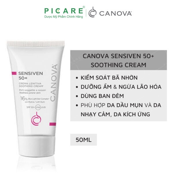 Kem Làm Dịu Dưỡng Ẩm Ban Ngày Dành Cho Da Nhạy Cảm Canova Sensiven 50+ Soothing Cream 50ml