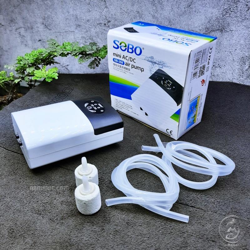 Máy Sủi Oxy Tích Điện SOBO SB-168 1 Vòi / SB-268 2 Vòi || Máy Bơm Oxy Sạc Điện Cho Bể Cá Cảnh Thuỷ Sinh