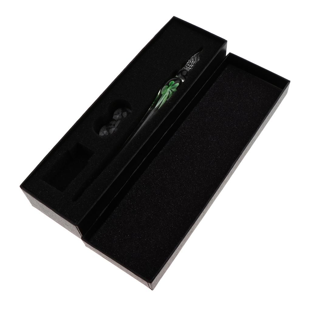 Crystal Glass Dip Pen Signature Pen Pen for School Office Stationery Green