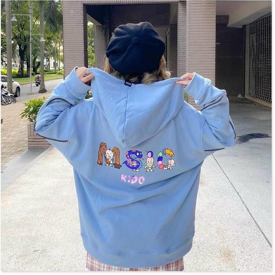 ÁO KHOÁC NỮ VÃI NỈ FORM RÔNG IN HÌNH HỌA TIẾT XIN ĐẸP THỜI TRANG KING STORE