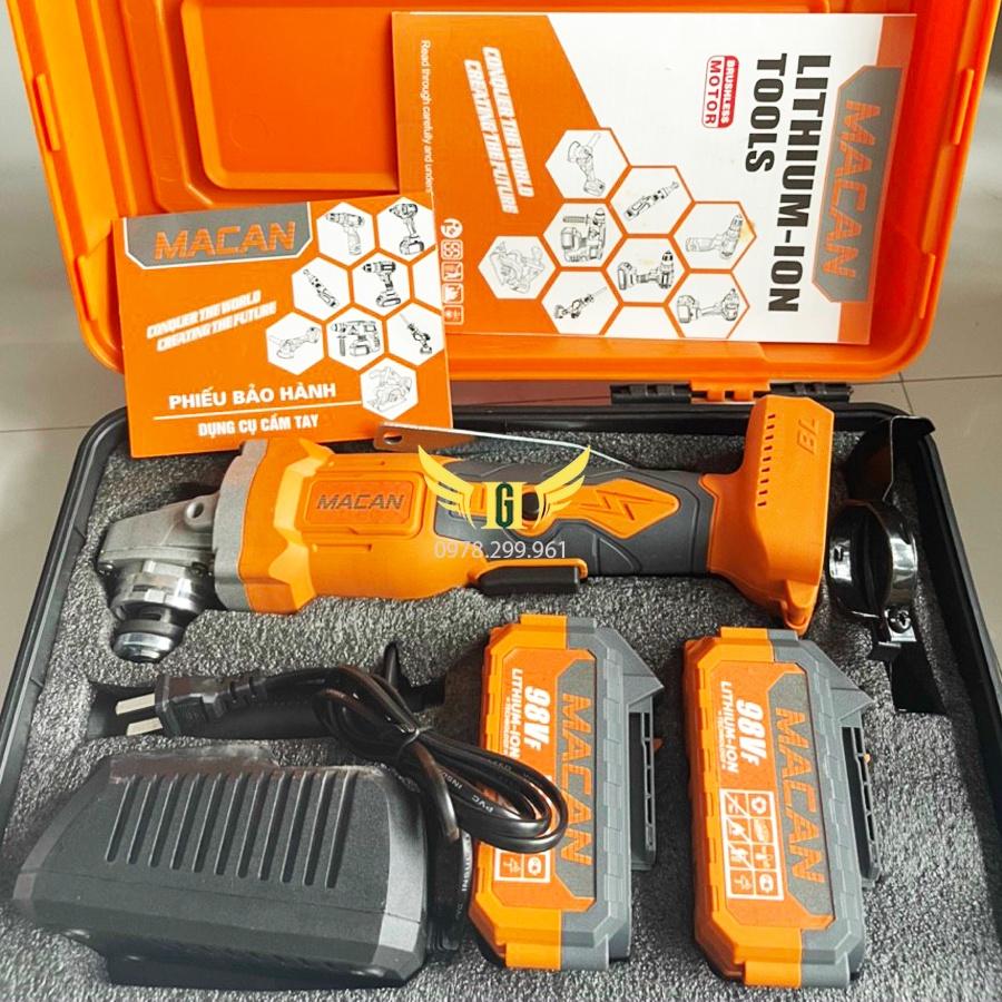 Máy Mài Góc, Máy Cắt Dùng Pin MACAN 21Vf Không Chổi Than, Pin 10 cell 2000 mah