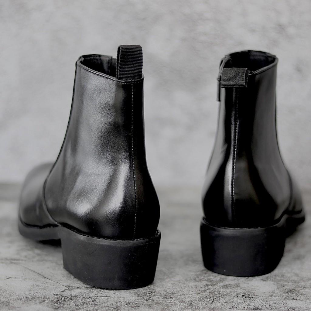 [Giày Tăng chiều cao] 4.5cm Heels Boots, Zipper Chelsea Boots