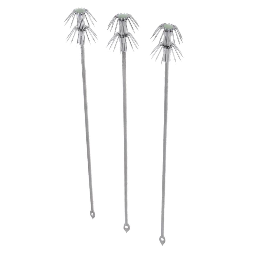 8x3pcs Luminous Squid Deep Sea Drop Underwater Catch Fishing Lure Hook Tackle