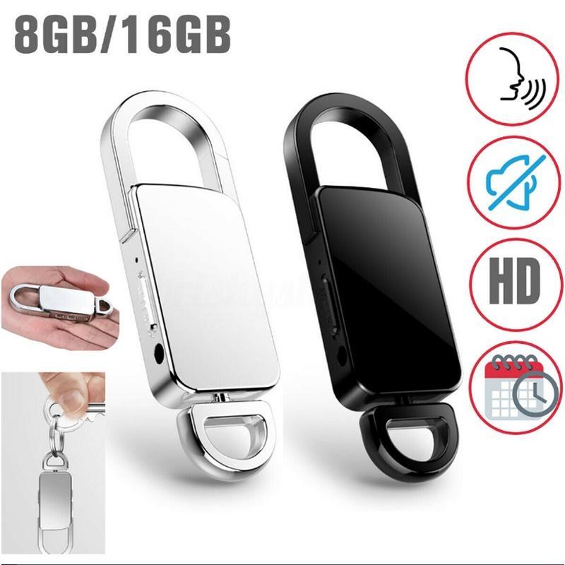 Máy Ghi Âm 32G Dạng Móc Khóa Kích Hoạt Giọng Nói Bí Mật MP3 Một Nút Giảm Tiếng Ồn