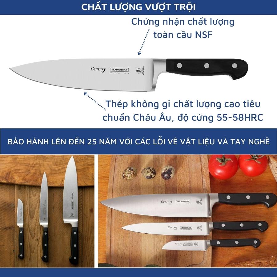 Bộ Dao Thái Tramontina Lưỡi Thép Không Gỉ Dày Dặn Tay Cầm An Toàn Chắc Chắn Bền Đẹp Sản Xuất Tại Brazil