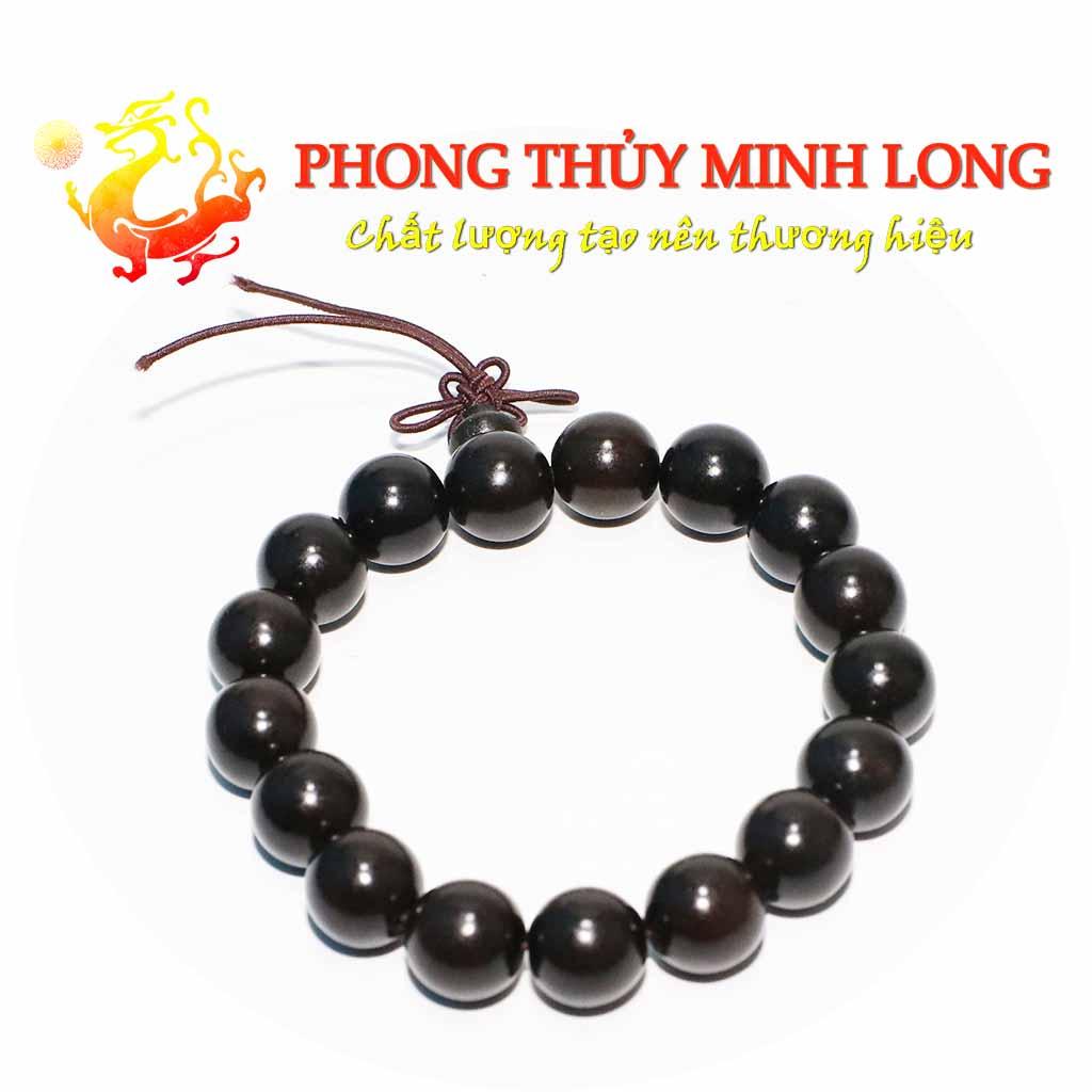 Vòng tay gỗ mun sừng Siêu Đẹp size 12 ly loại hạt tròn hợp với người mệnh Thủy và Mộc