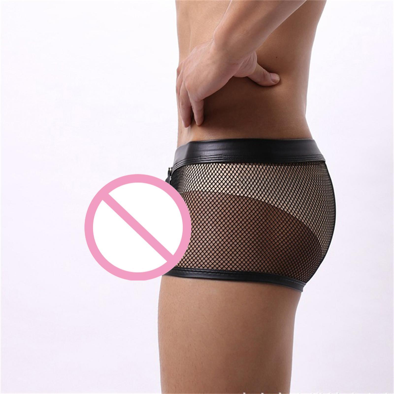Men Underpants Comfortable Quick Drying Elastic Transparent Shorts Low Rise