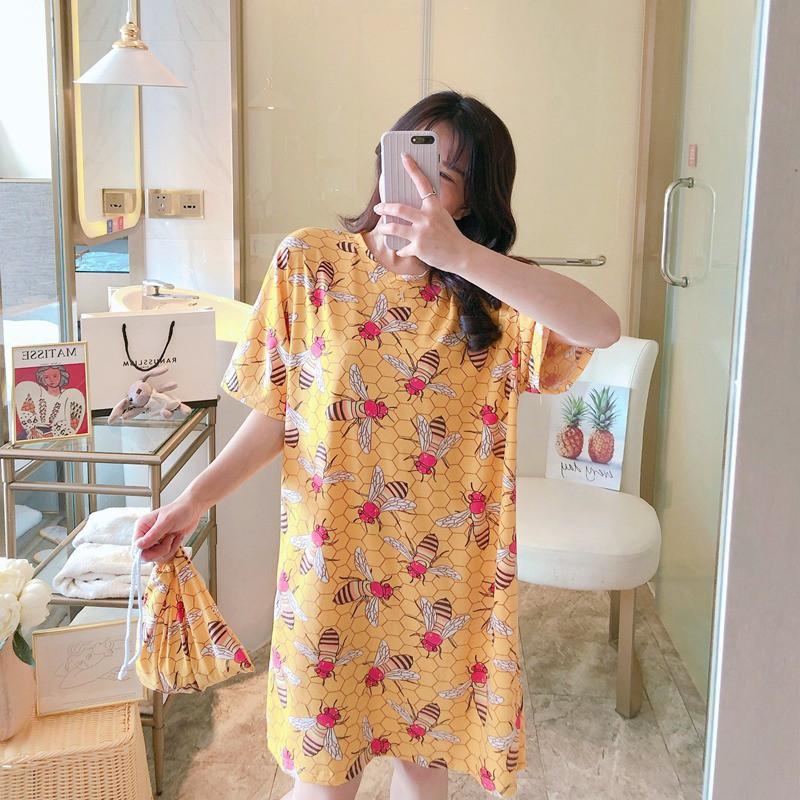 Đầm Ngủ Ngắn Tay Dáng Rộng Xinh Xắn Dành Cho Nữ