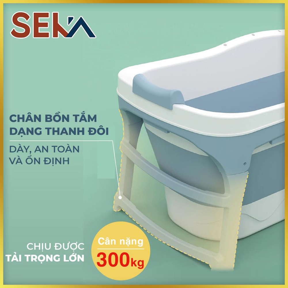 Bồn Tắm Gấp Gọn Thông Minh Seka 1m18 Có Nắp Đậy - Hàng Chính Hãng