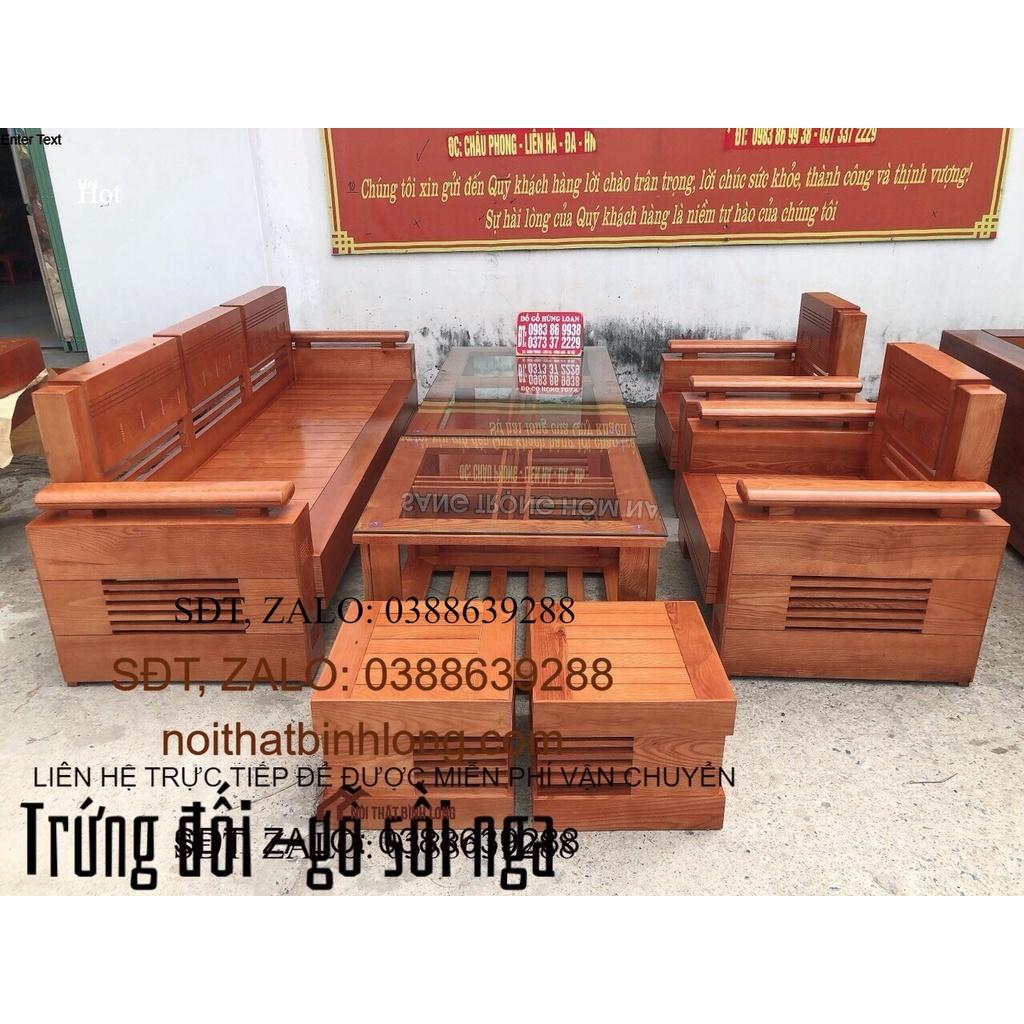 Bàn ghế sô fa trứng đối gỗ sồi nga