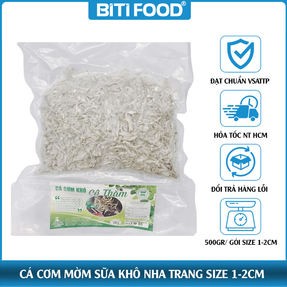 Cá Cơm Mờm Sữa Nha Trang khô size 1-2cm, 500g/ túi