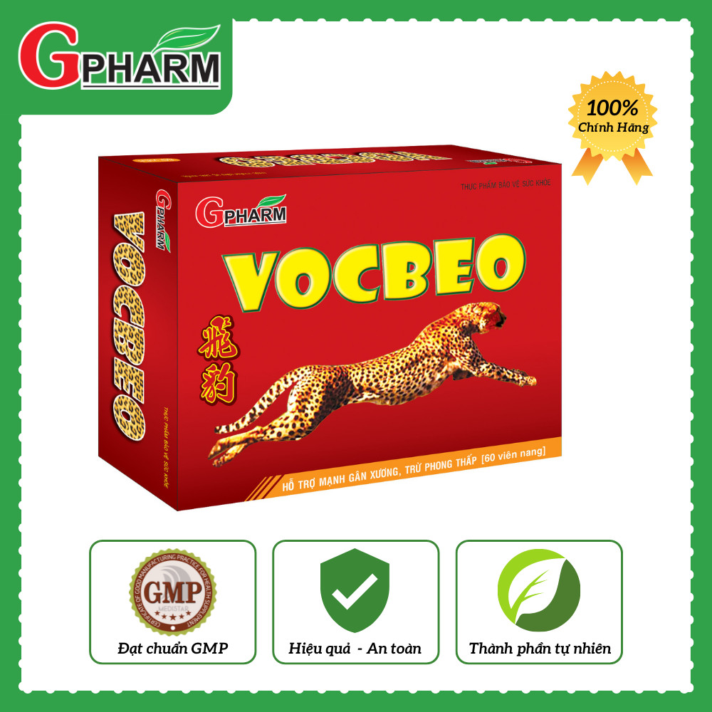 Thực phẩm bảo vệ sức khỏe Viên uống VOCBEO hạn chế đau nhức xương khớp, thoái hóa khớp, hỗ trợ mạnh gân xương trừ phong thấp