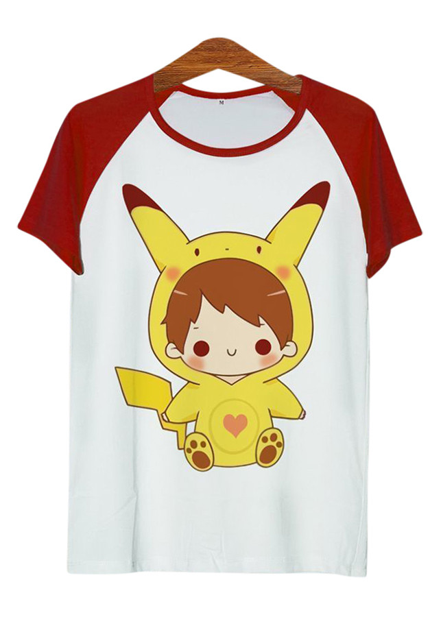Áo thun tay màu Cậu bé Pikachu ATCP029