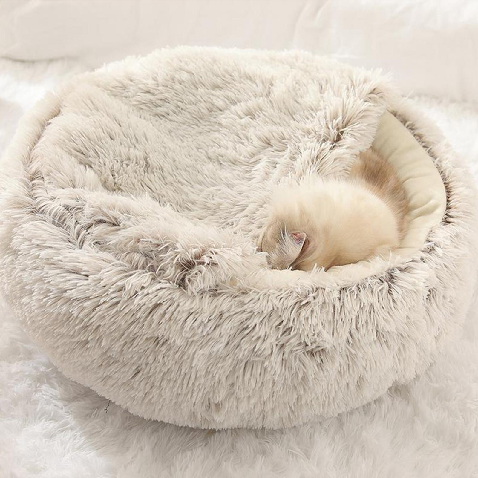 Pet Kennel Bed Round Nest Sleeping Pink 40cm
