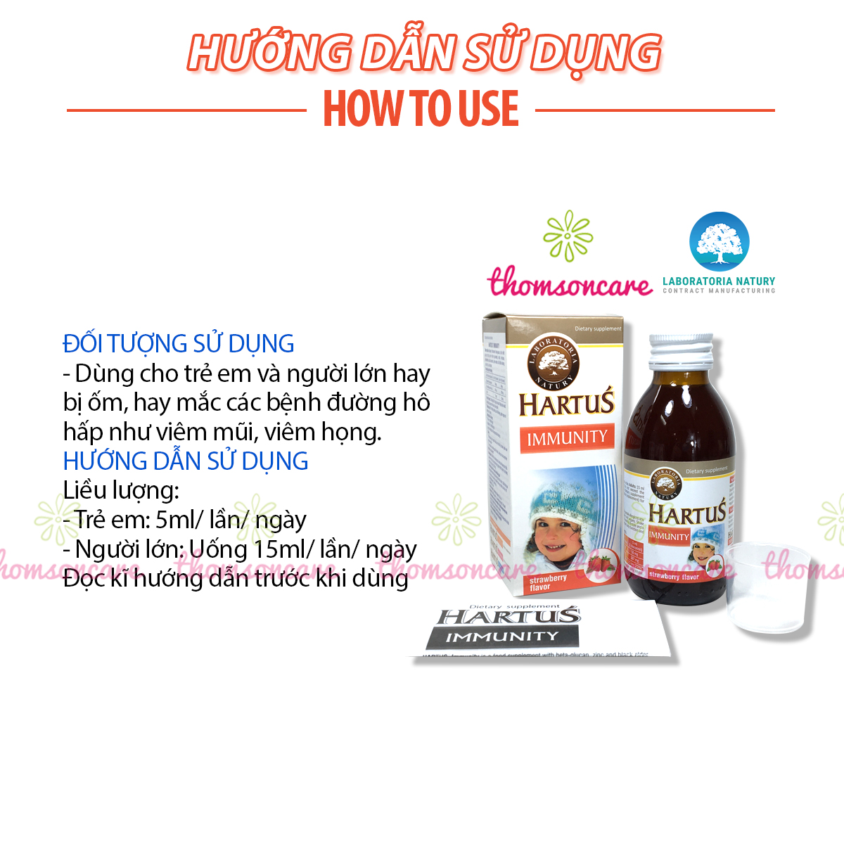 Siro tăng sức đề kháng cho bé - Hartus Immunity - Nhập khẩu từ Châu Âu, nâng miễn dịch