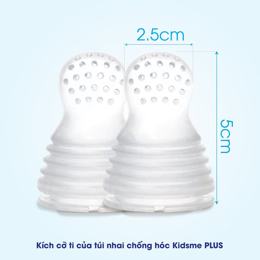 Bộ 2 Ti Rời Thay Thế Túi Nhai Chống Hóc Plus Kidsme Silicone Sac For Food Feeder Plus Size XL Cho Bé Trên 9 Tháng Tuổi Từ Anh Quốc - Ăn Dặm Chủ Động