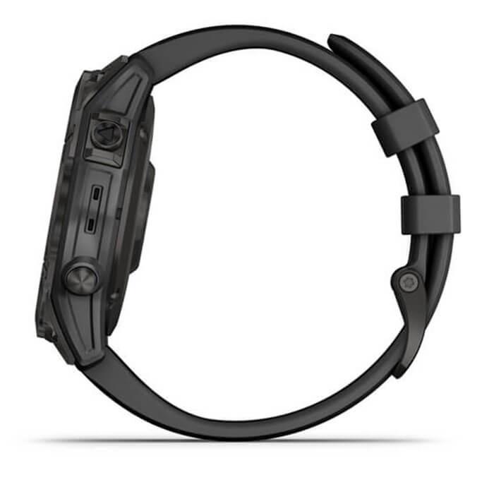 Đồng Hồ Thông Minh Garmin Fenix 7 Sapphire Solar Carbon Gray DLC Titanium with Black Band - Hàng Chính Hãng