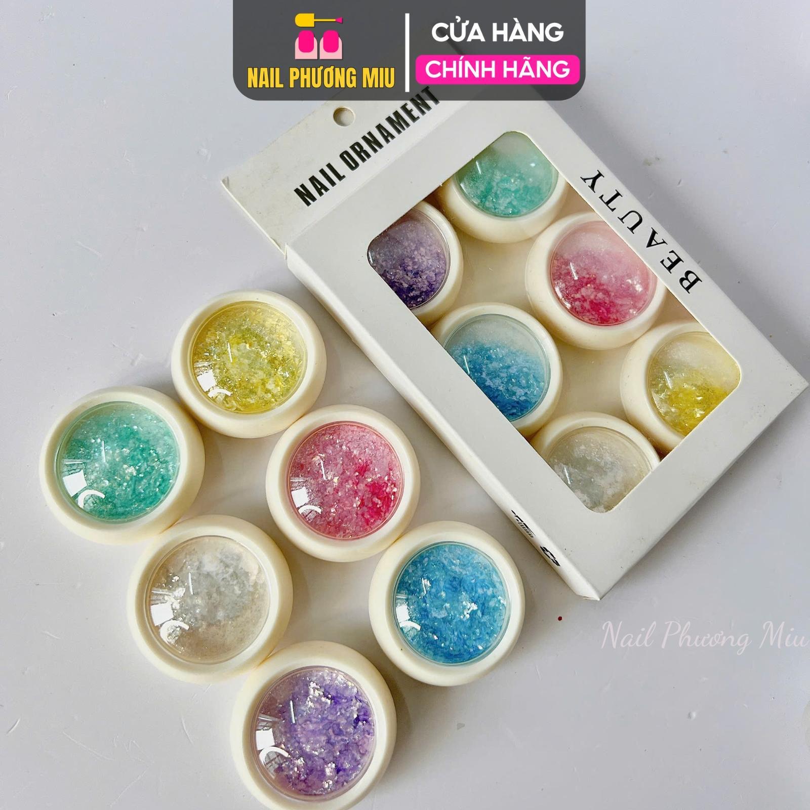 Nhũ Khổng Tước Kim Tuyến 6 Màu Trang Trí Móng Siêu Xinh, Gel Nhũ Đa Dạng Màu Sắc, Tạo Hiệu Ứng Ẩn Gel - Nail Phương Miu Nữ Sơn Gel