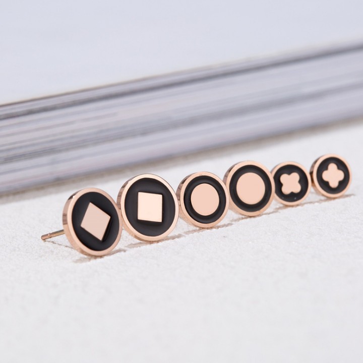 Bộ 3 Đôi Bông Tai Titan Không Đen TT 1731