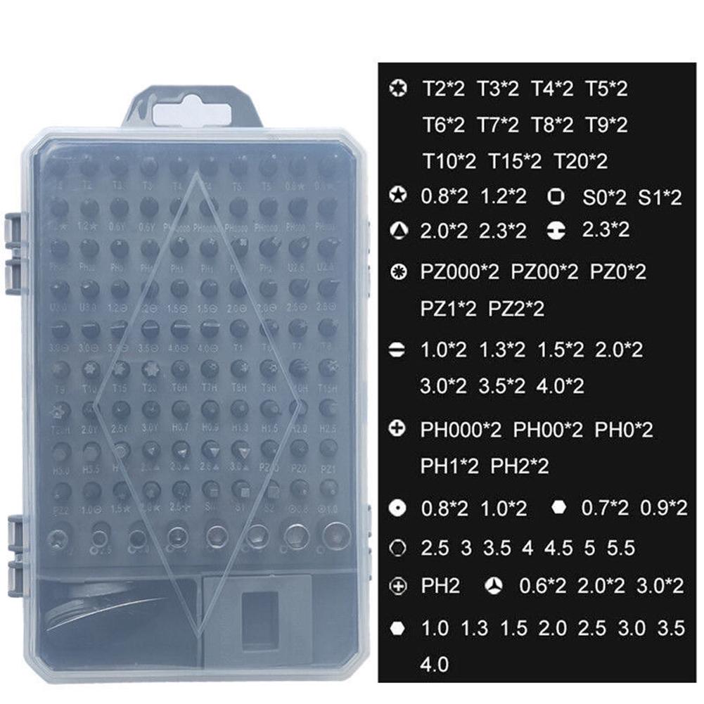 115pcs Screwdriver and Bit Set Multiple Screw Driver Bits Manual Repairing Tool for Phone Electronic Device