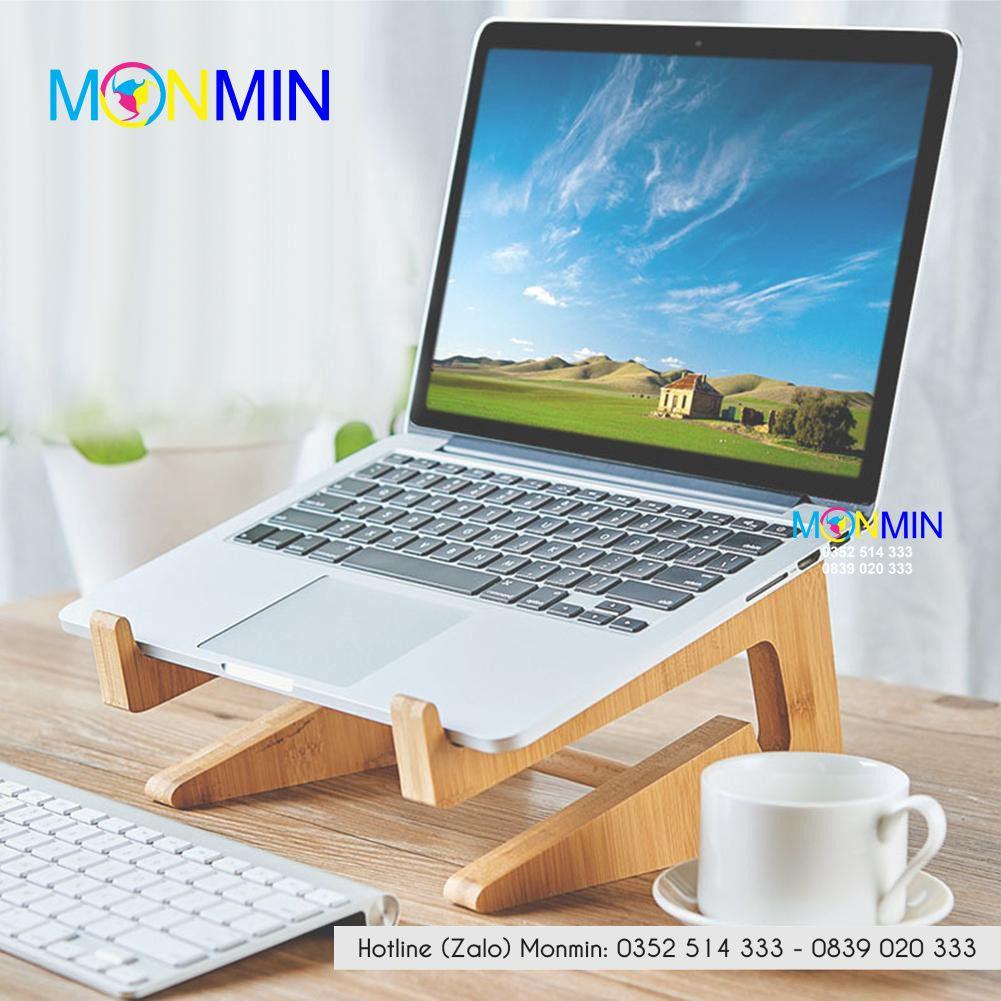 Kệ, giá đỡ laptop và macbook bằng gỗ cao cấp, thông minh