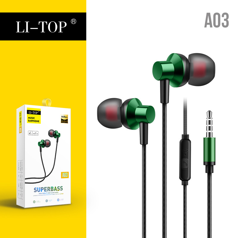 Tai Nghe Nhét Tai Có Dây A03 Vỏ Kim Loại, Bass Mạnh, Có Micro Và Nút Điều Khiển, Jack 3.5mm - miếng lót chuột