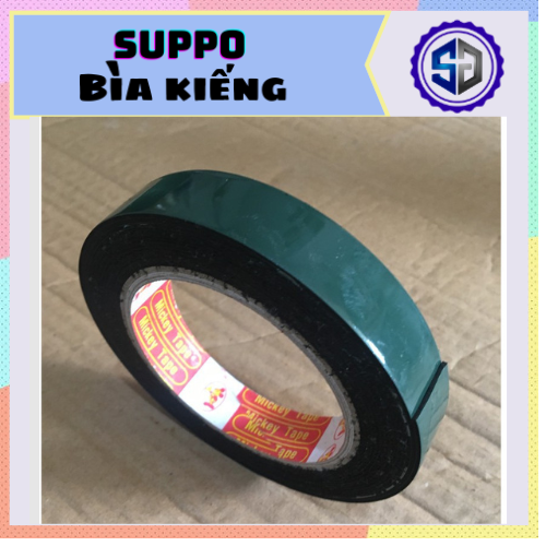 Băng keo 2 mặt có xốp xanh đen bám dính tốt trên mọi bề mặt