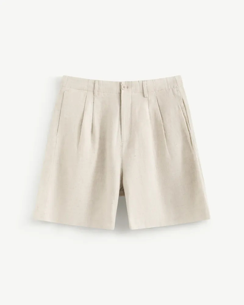 Quần short nam linen nhãn trang trí. Loose - ROUTINE 10S26PSH007