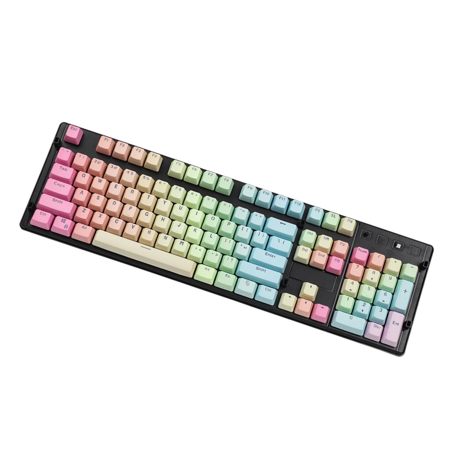 104 Keys Mechanical Keyboard Keycaps Set Home Supplies Rainbow Gradient