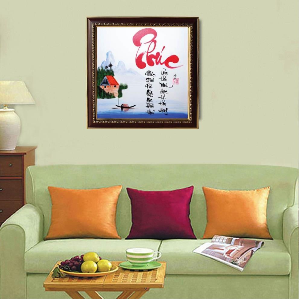 Tranh thư pháp treo tường, tranh thư pháp thầy cô, tranh treo tường chữ Phúc, tranh trang trí văn phòng, phòng khách