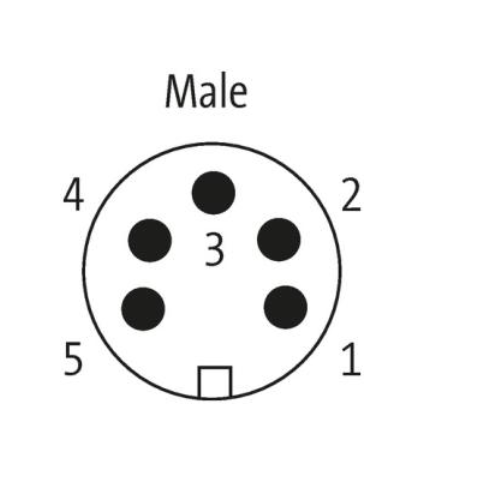 7/8'' male 0° screw terminal 5-pol., max. 1,5mm², 6 -8mm