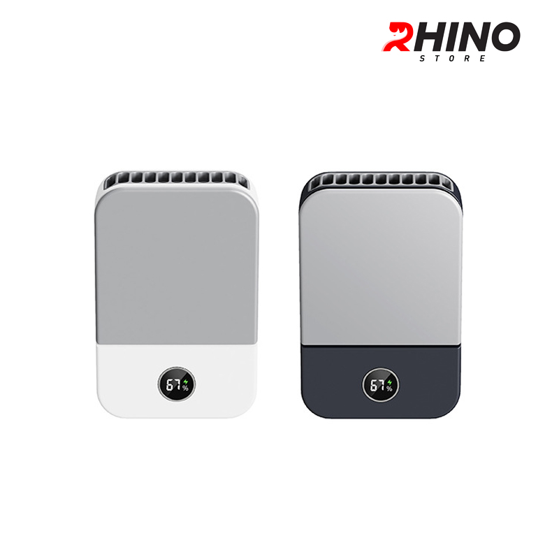 Quạt gió mini cầm tay Rhino F302 tích điện, 3 mức độ gió, pin 2000 mAh kèm dây treo - Hàng chính hãng