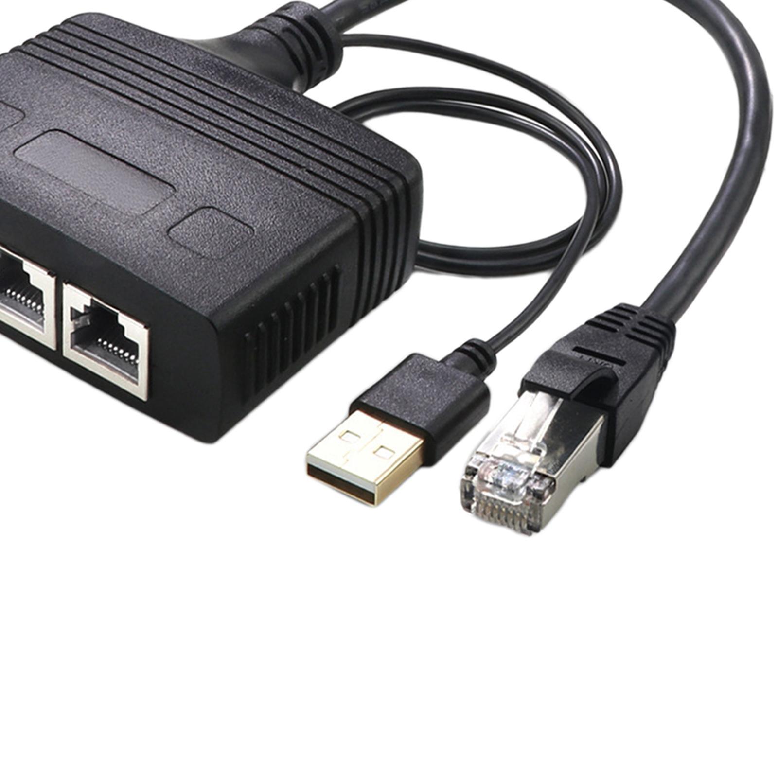 RJ45 Ethernet Splitter,  Port 3 Devices Simultaneous Networking Ethernet Cable Connector for Network Plug Connector ,Lightweight ,Fashion