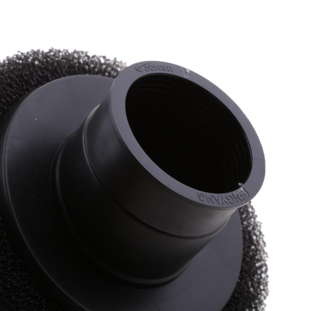 BLACK 35mm Bent Angled Foam Air Filter Pod for PIT Quad Dirt Bike ATV Buggy
