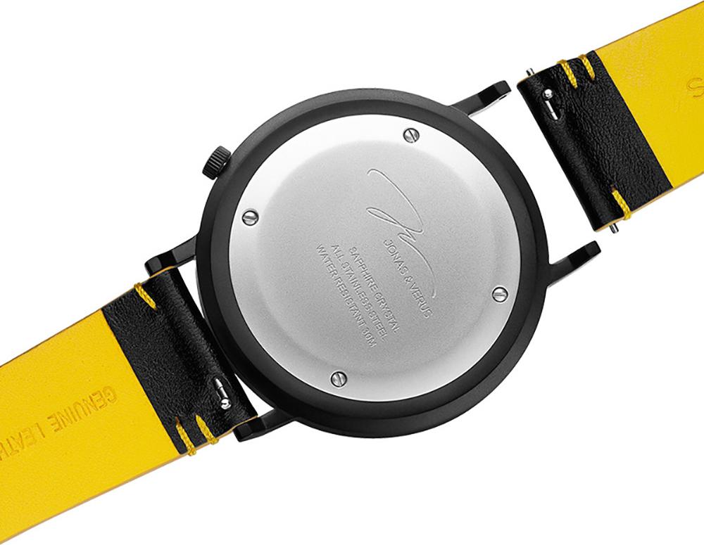 Đồng hồ đeo tay Nam hiệu JONAS & VERUS D41.10.BBLBY , Máy Pin (Quartz), Kính sapphire chống trầy xước, Dây da Italy