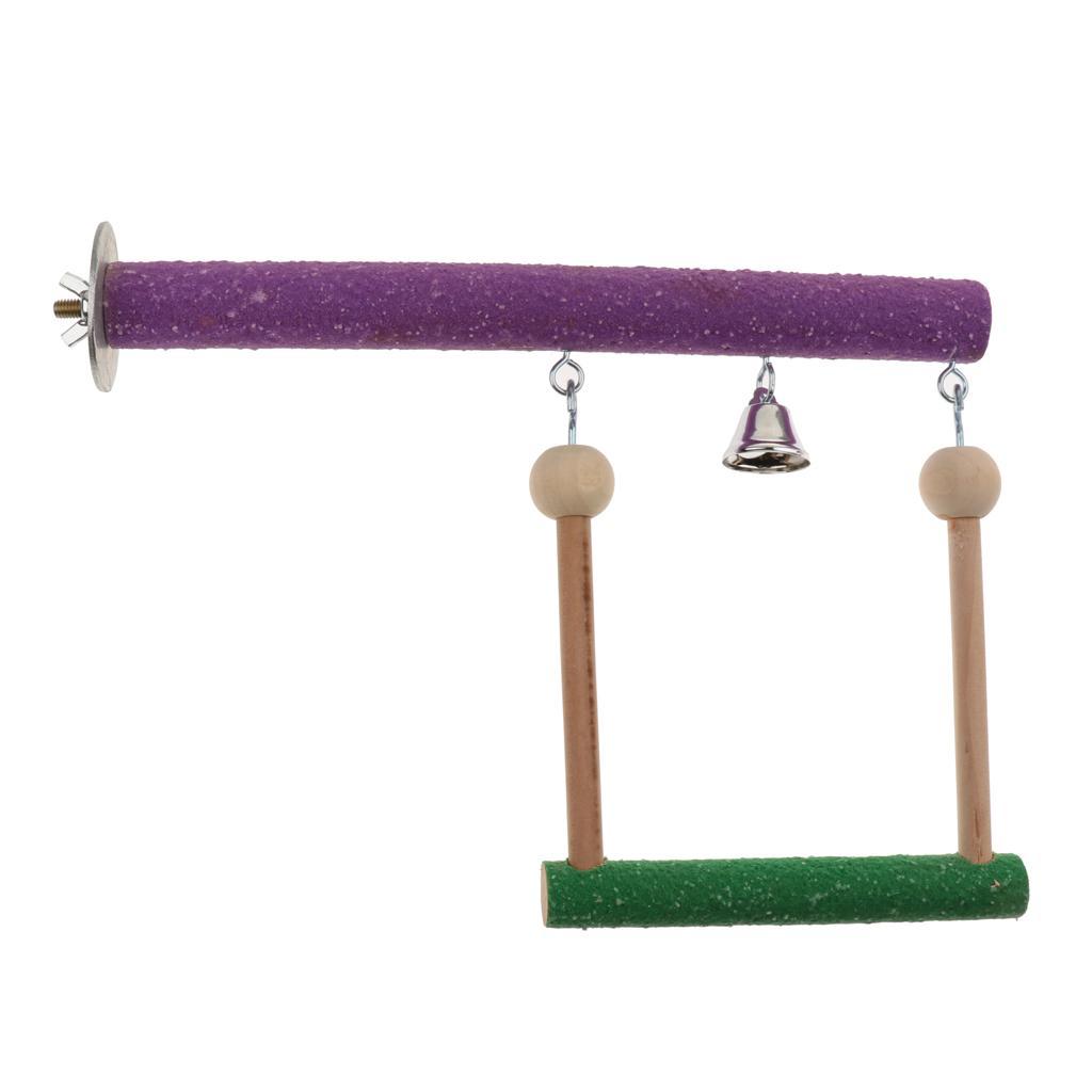 Parrot Bird Wooden Perches Stand Rest Swing for Pet Bird Cage Decoration