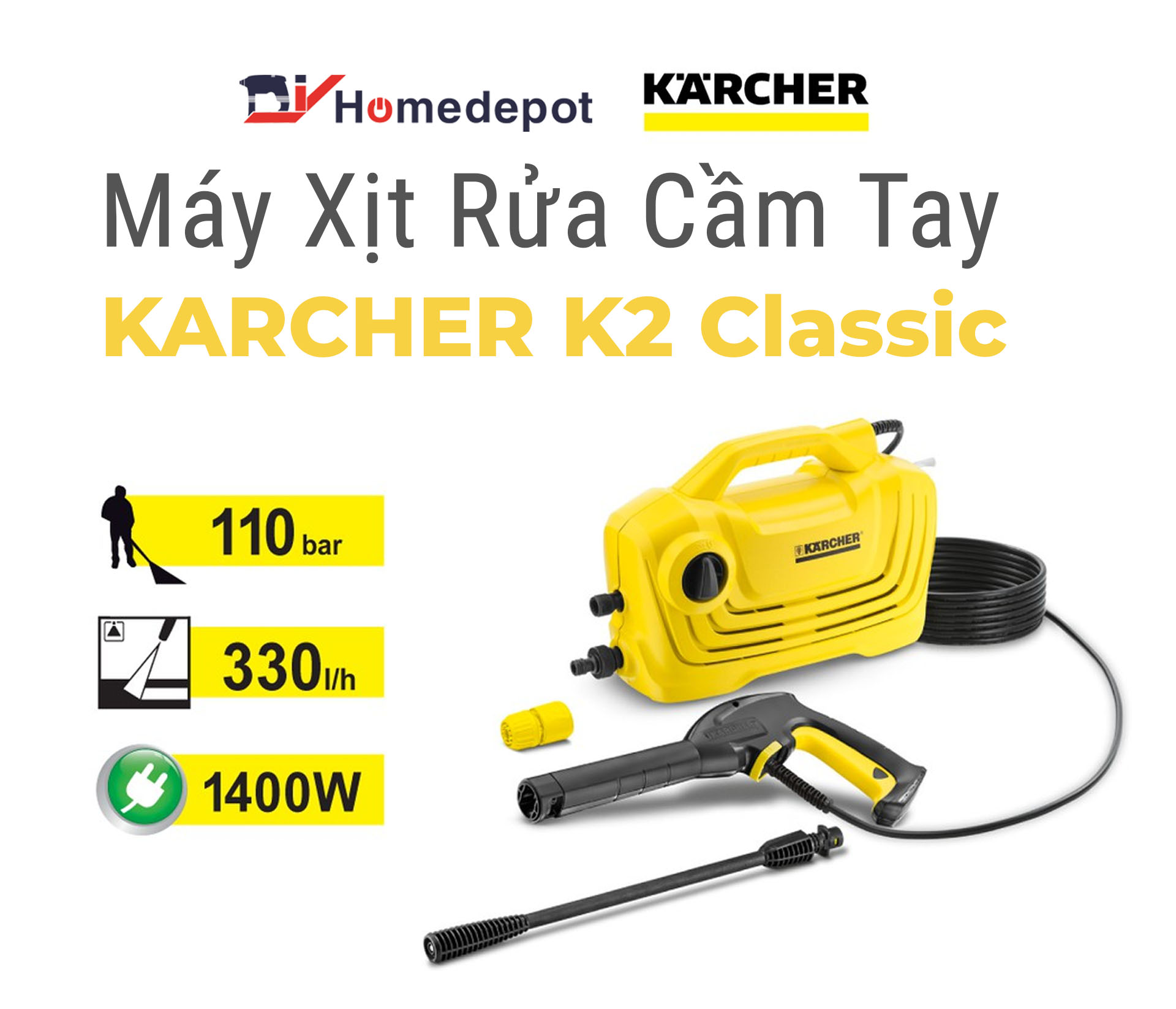 Máy xịt rửa Karcher K2 Classic 1400W
