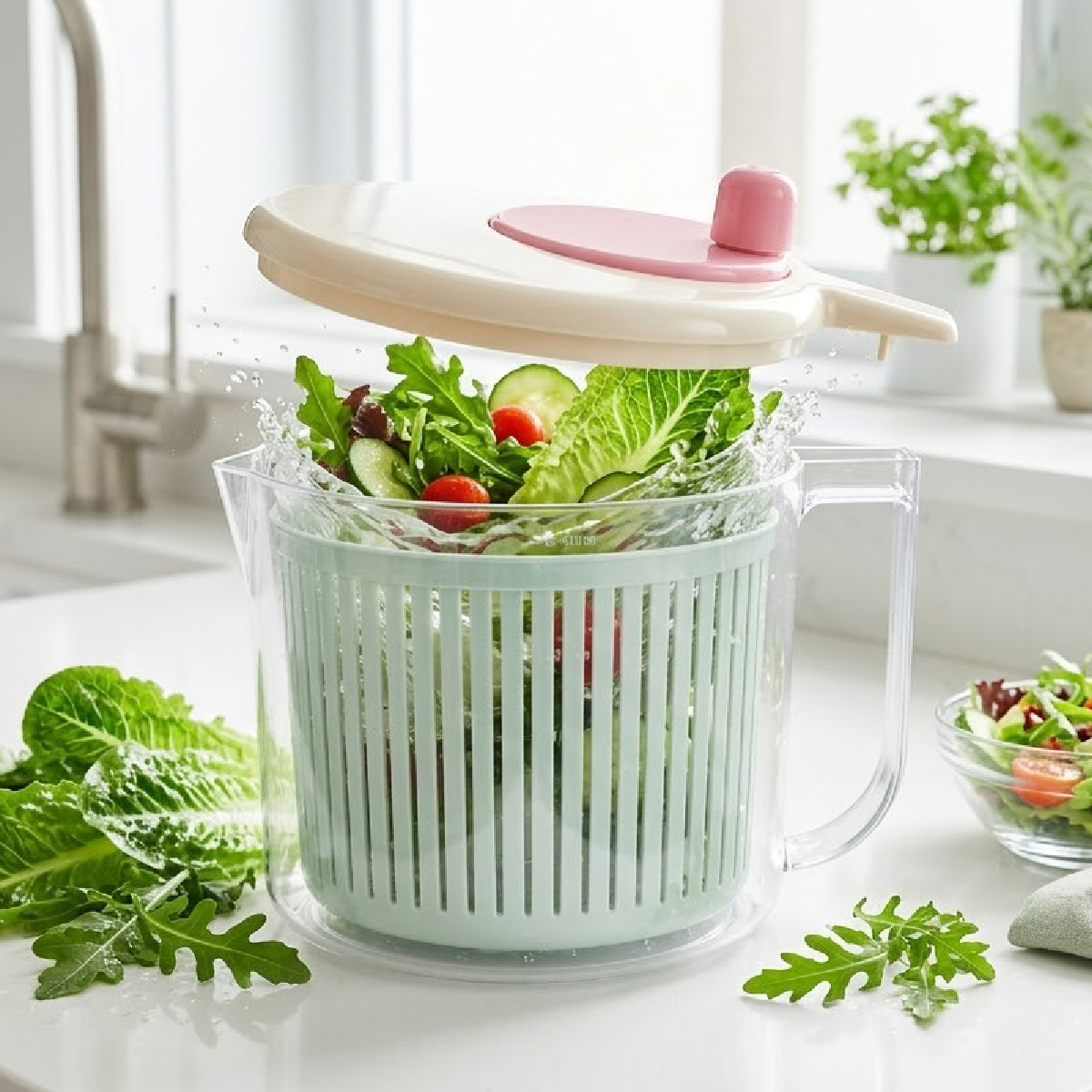 Rổ quay rau Lebenlang RR01, rổ quay rau củ quả 2.5L, rổ rửa rau đa năng nhựa pp cao cấp - hàng chính hãng