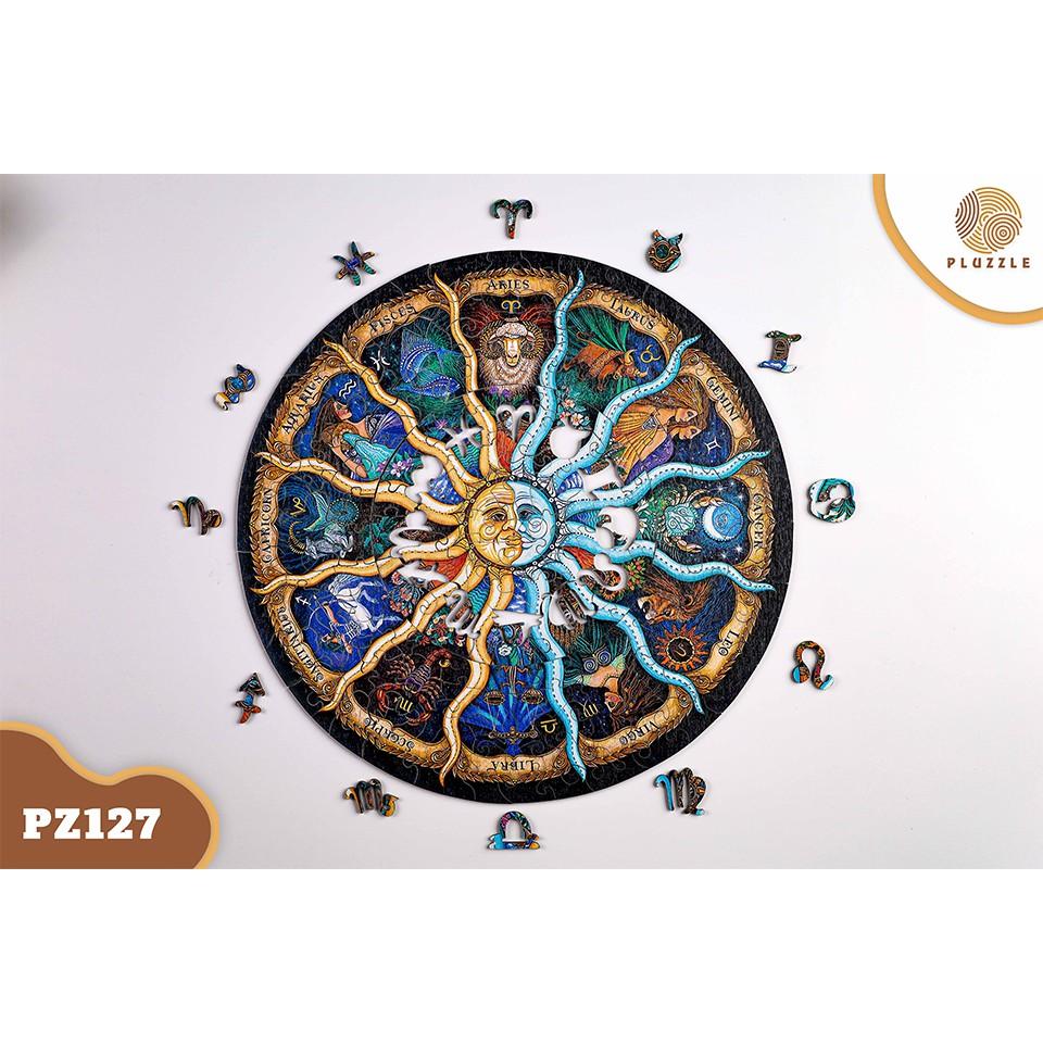 PLUZZLE Bộ xếp hình gỗ thông minh puzzle đồ chơi ghép hình 12 Cung Hoàng Đạo – PZ127