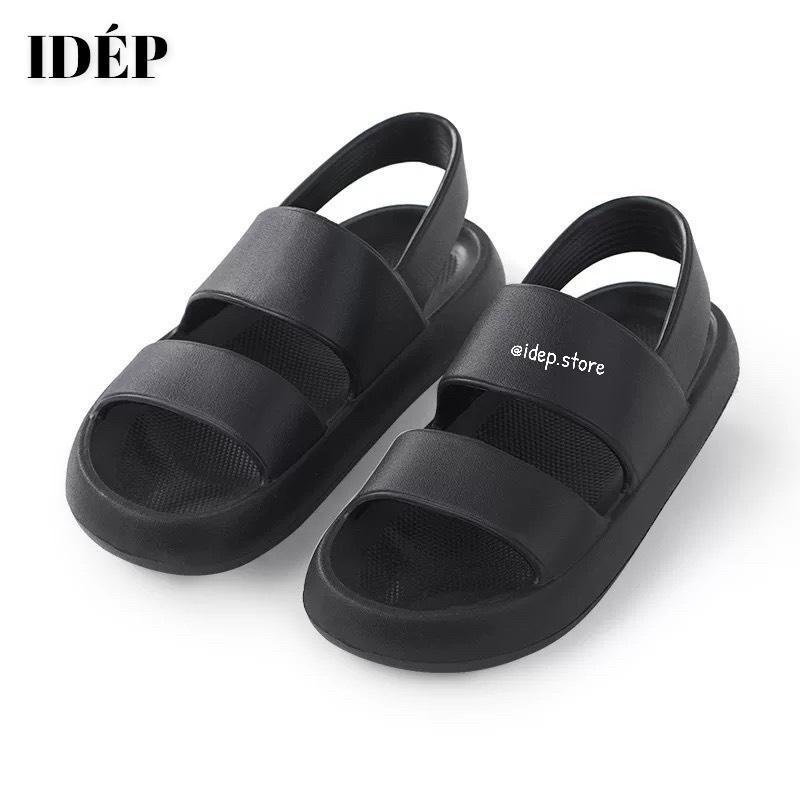 Giày sandal bánh mì nữ 2 quai ngang chất EVA đế cao 3cm đi mưa siêu bền iDÉP- GL066