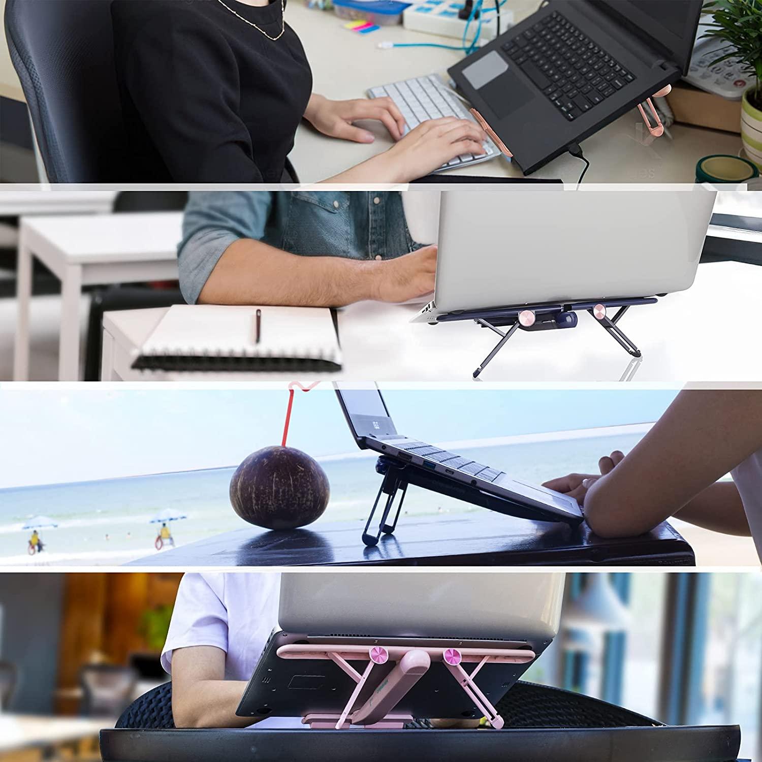 Máy tính xách tay đứng cho bàn, di động công thái học có thể điều chỉnh, giá đỡ máy tính, silicon chống trượt