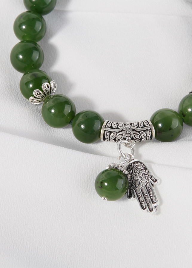 Vòng tay ngọc bích phối charm Ngọc Quý Gemstones