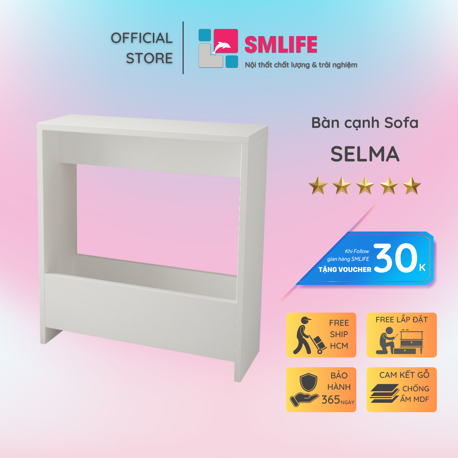 Bàn cạnh sofa SMLIFE Selma
