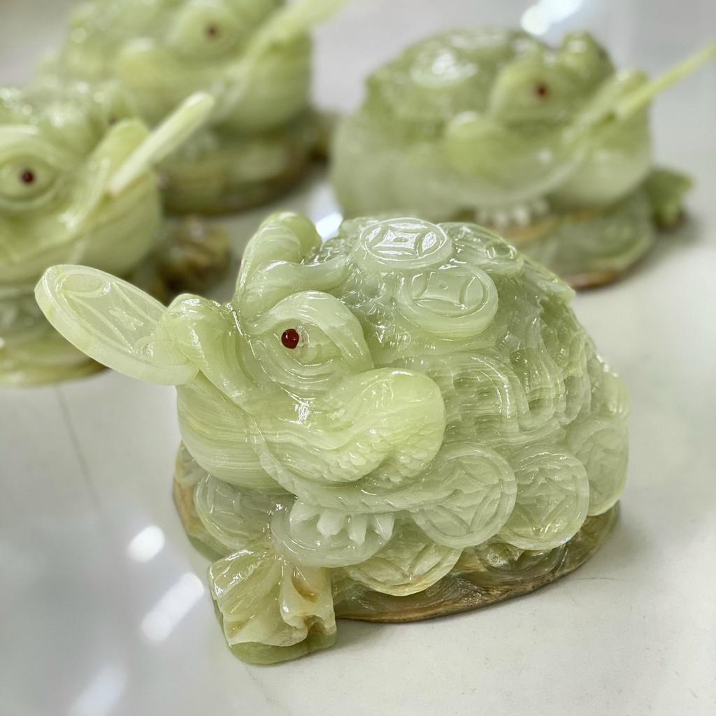 Thiềm Thừ, cóc ngậm tiền đá Ngọc Hoàng Long & ONYX - dài 15cm