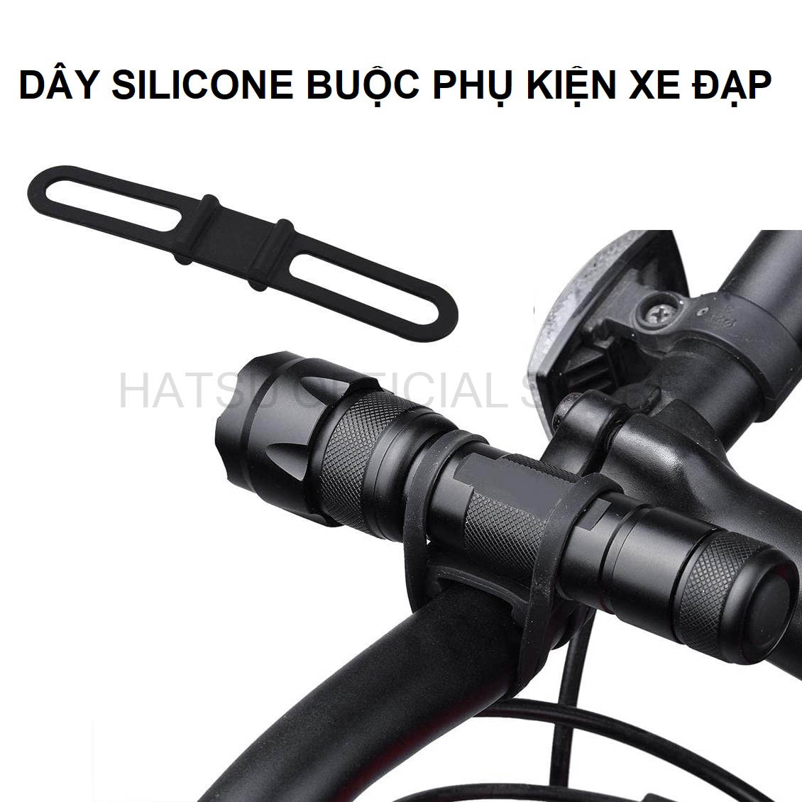 Dây Silicon cố định đồ dụng Hatsu-D01 - cố định đèn - cố định điện thoại - dùng cụ sửa xe đạp khi đi du lịch