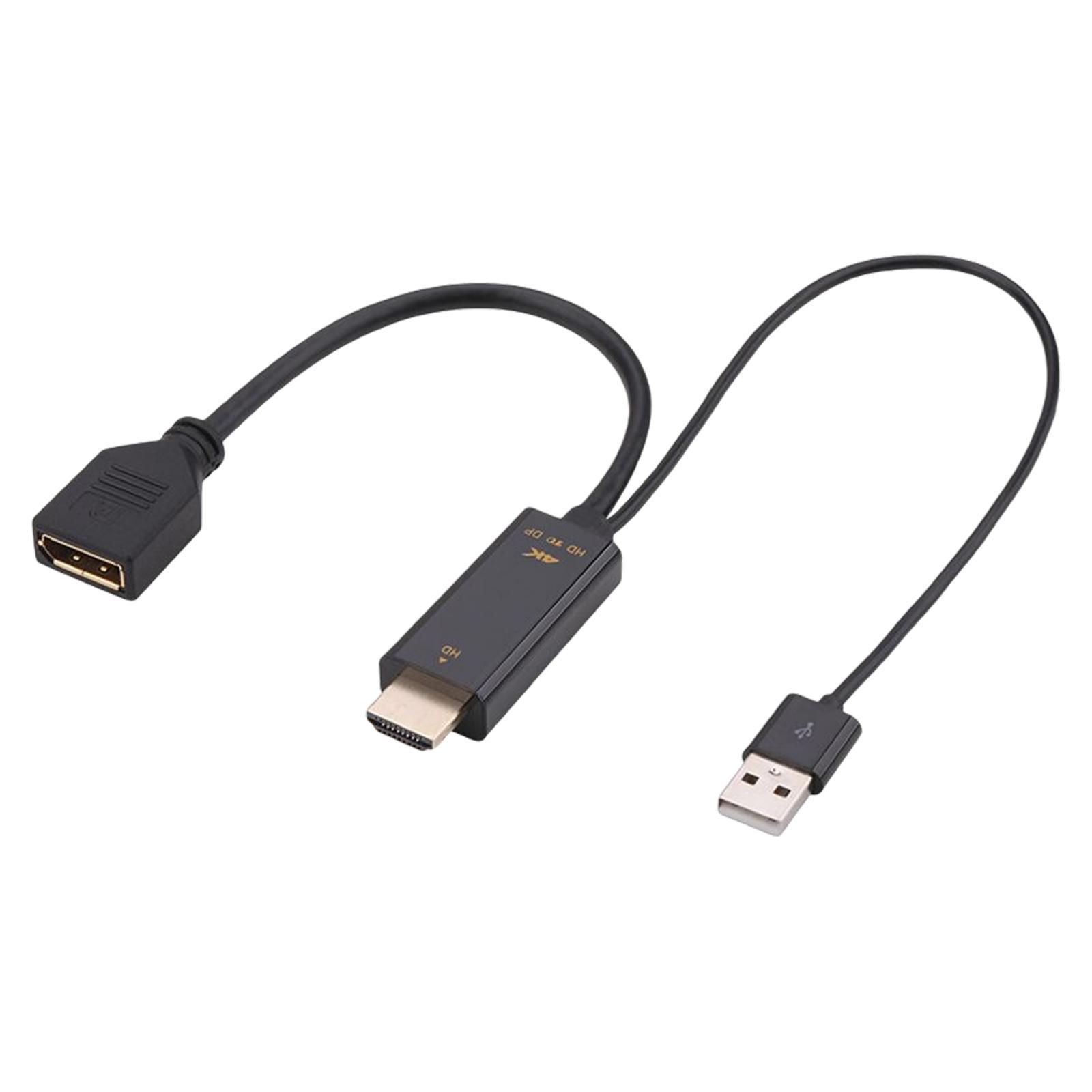 HDMI/M+USB2.0 to DP/F Connector 0.25M Cable Unidirectional for PS4 Laptop PC