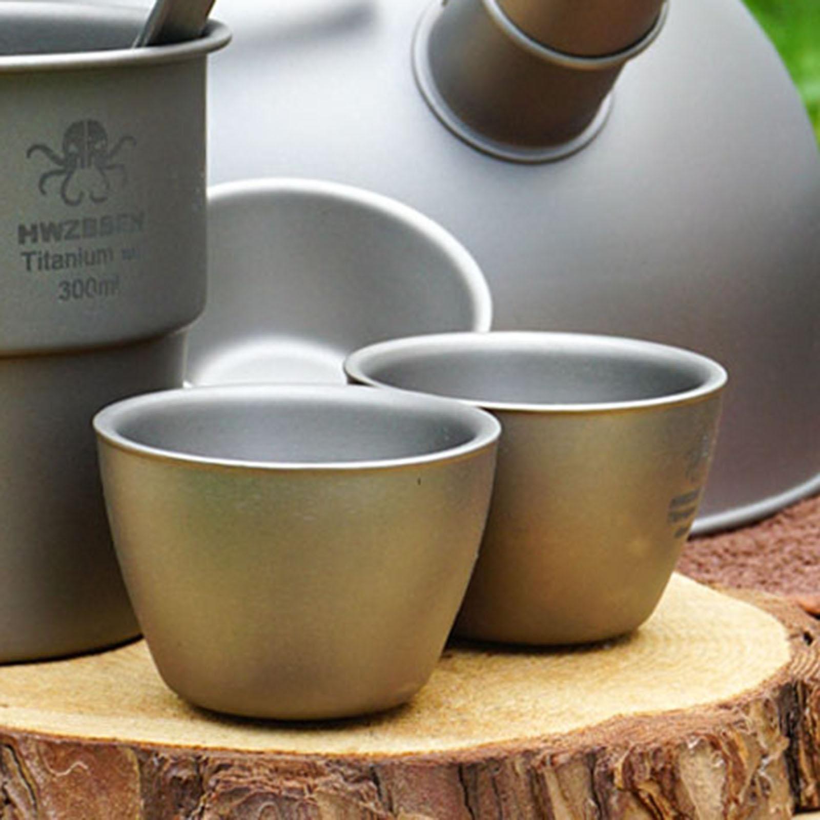 Titanium Cup Double Wall Coffee Cups Liquor Cup Mug Beer Cup Tea Drink Cup for Camping Water