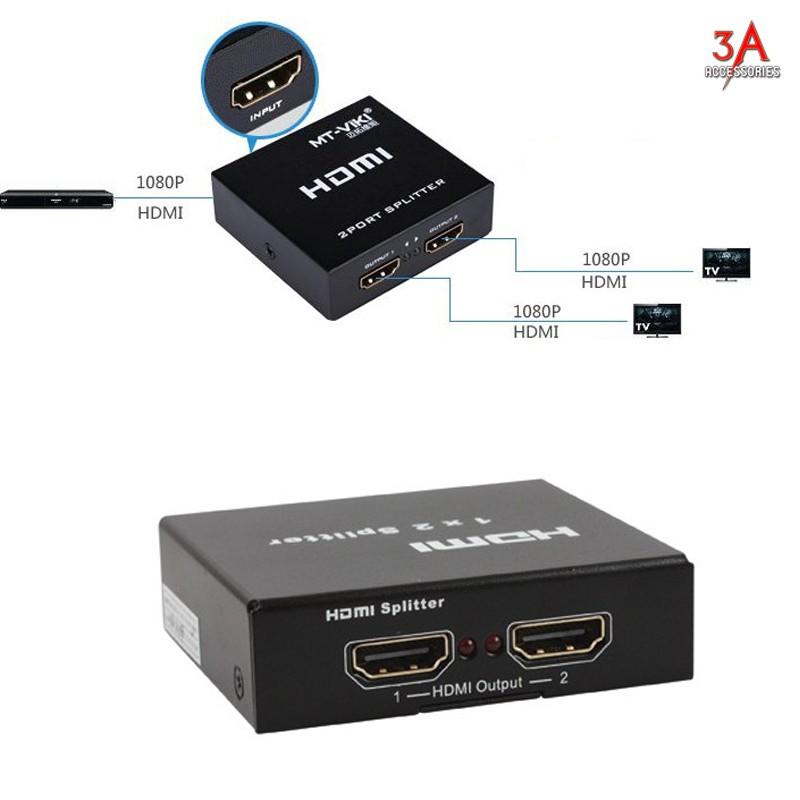 Bộ chia HDMI 1 ra 2 cổng hỗ trợ 2K, 4K ( Vỏ sắt )