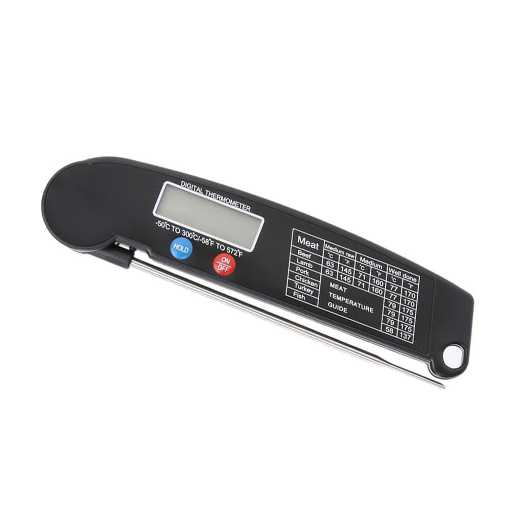 LCD Digital Instant Read Kitchen Food Thermometer With Folding Long Probe BBQ Meat Water Milk Household Cooking Temperature Tools