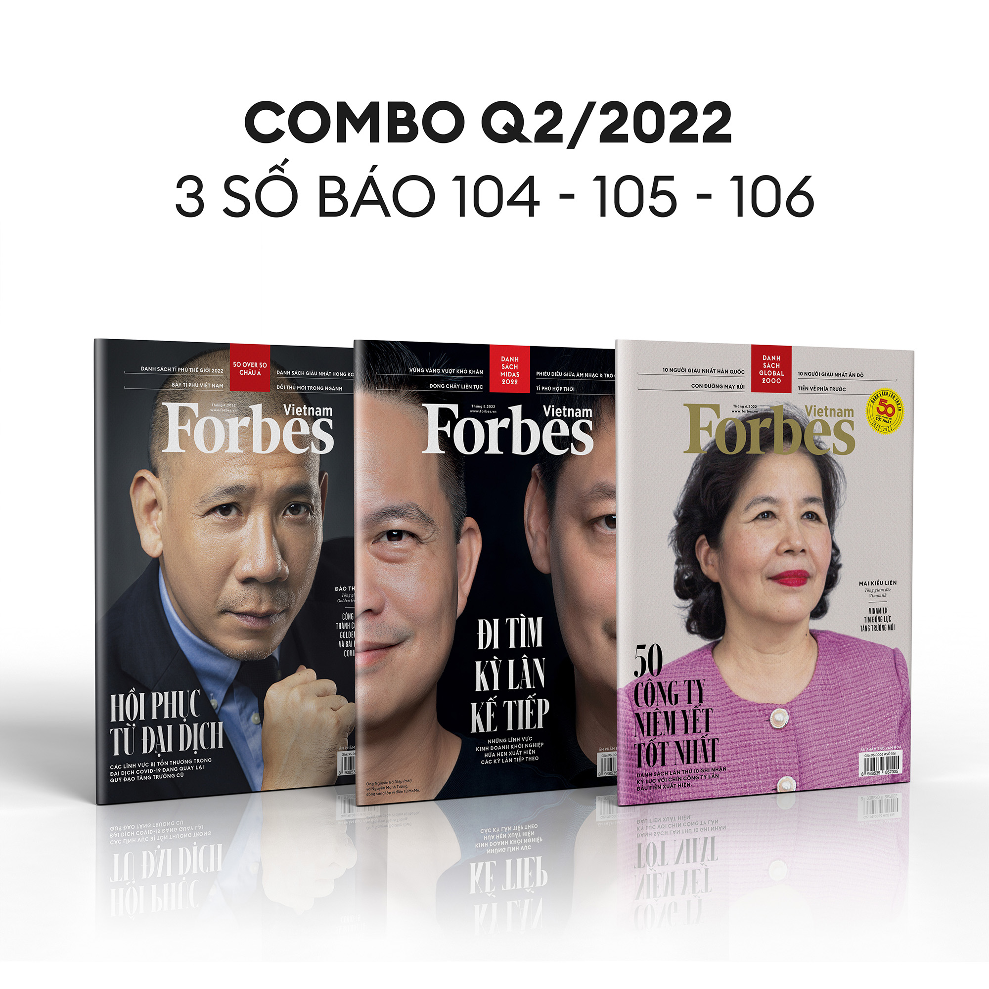 Combo 3 cuốn Forbes Vietnam số 104, 105, 106 (Quý II/2022 - Tháng 4-6/2022)